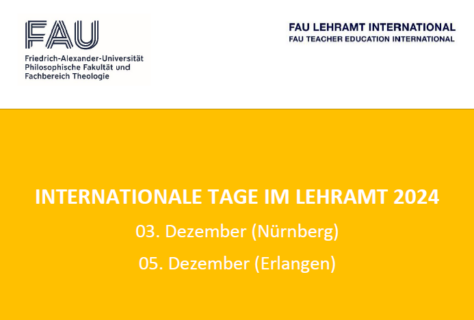 Zum Artikel "Internationale Tage im Lehramt am 03.Dezember (Nürnberg) und 05.Dezember (Erlangen)"
